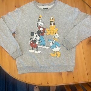 Disney Classic Micky and Friends Gray Sweatshirt with Iconic Characters